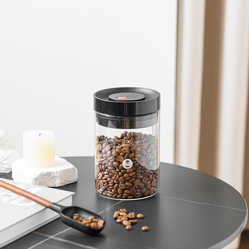 泰摩（timemore）【新品】抽真空玻璃密封罐零食茶葉奶粉咖啡豆儲物廚房收納 【白色】400ML(約裝125g豆)