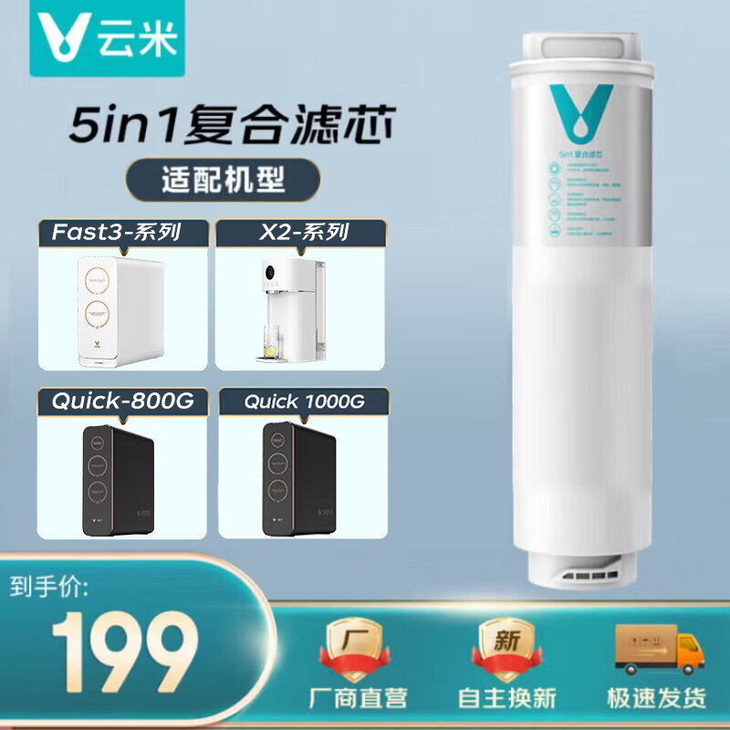 云米（VIOMI）泉先AI净水器台式净水机X2净饮机过滤器5in1复合滤芯 X2复合滤芯