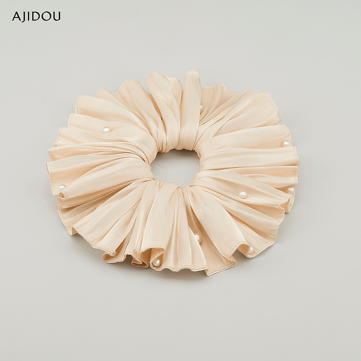 阿吉豆柔美时尚发圈奶油甜心芭蕾风丝带蝴蝶结大肠发圈超仙森系生日礼物 樱花粉 1个