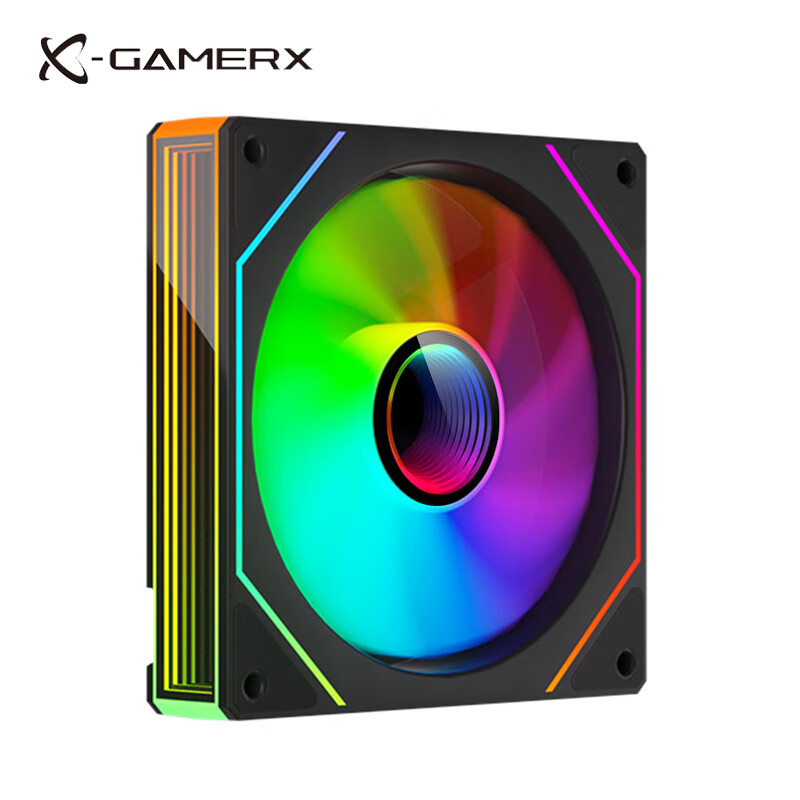 未知玩家棱镜7PRO机箱风扇12CM智能温控5V3针ARGB神光同步无限镜棱镜8PRO电脑散热风扇 棱镜7PRO ARGB正叶 黑色