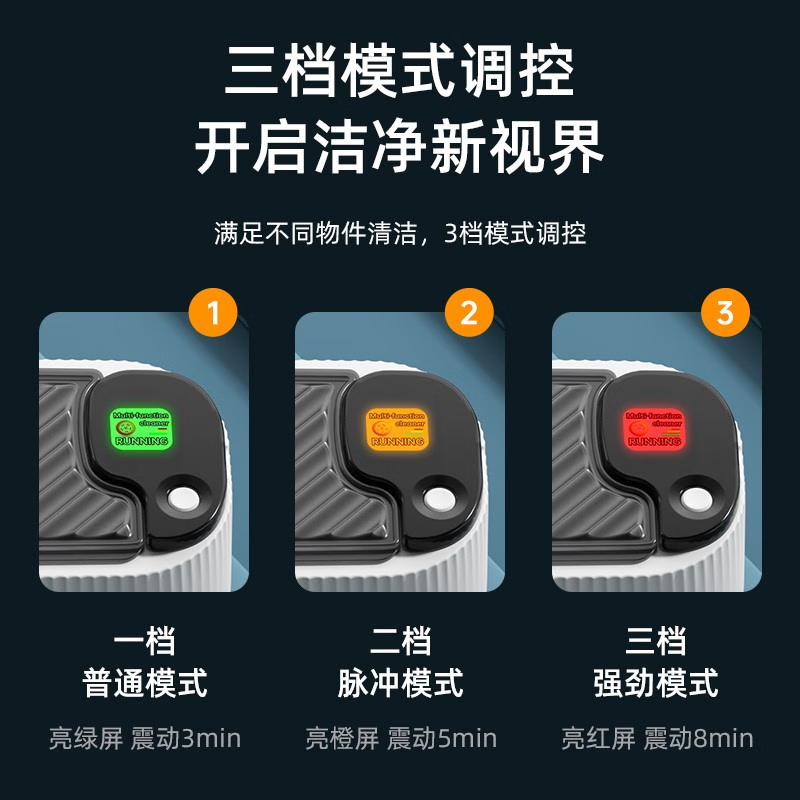 JNS2025新款洗眼镜机家用首饰牙套假牙手表清洁仪清洗器高频振动清洗 顶配充电款【蓝光/彩频/清洗剂】