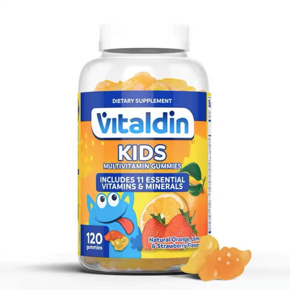 Vitaldin儿童复合维生素软糖果多种综合补钙补锌b族宝宝VC维生素C 儿童复合维生素软糖120粒