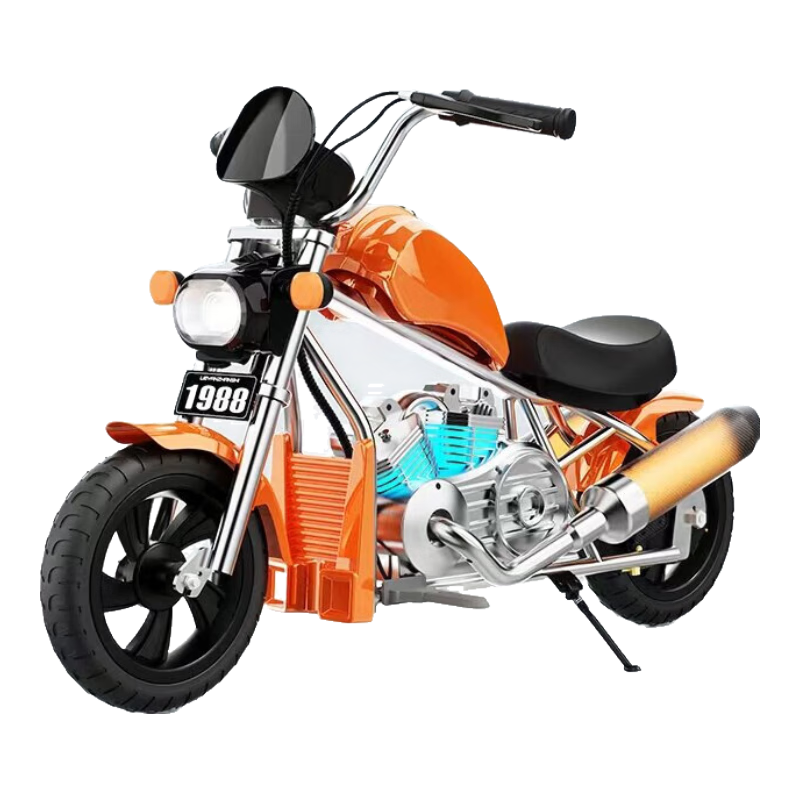 飛鴿兒童電動(dòng)摩托車兩輪電動(dòng)車3-12歲童車代步車電動(dòng)平衡車復(fù)古小電摩 火焰橙【送頭盔 輔助輪 打氣筒】