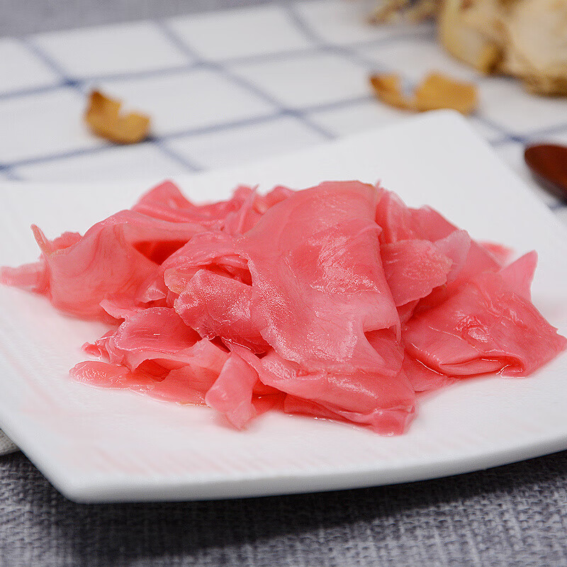 姜老大寿司姜片寿司食材甜姜片生姜片醋泡姜片盐渍腌制红姜片甜醋姜片