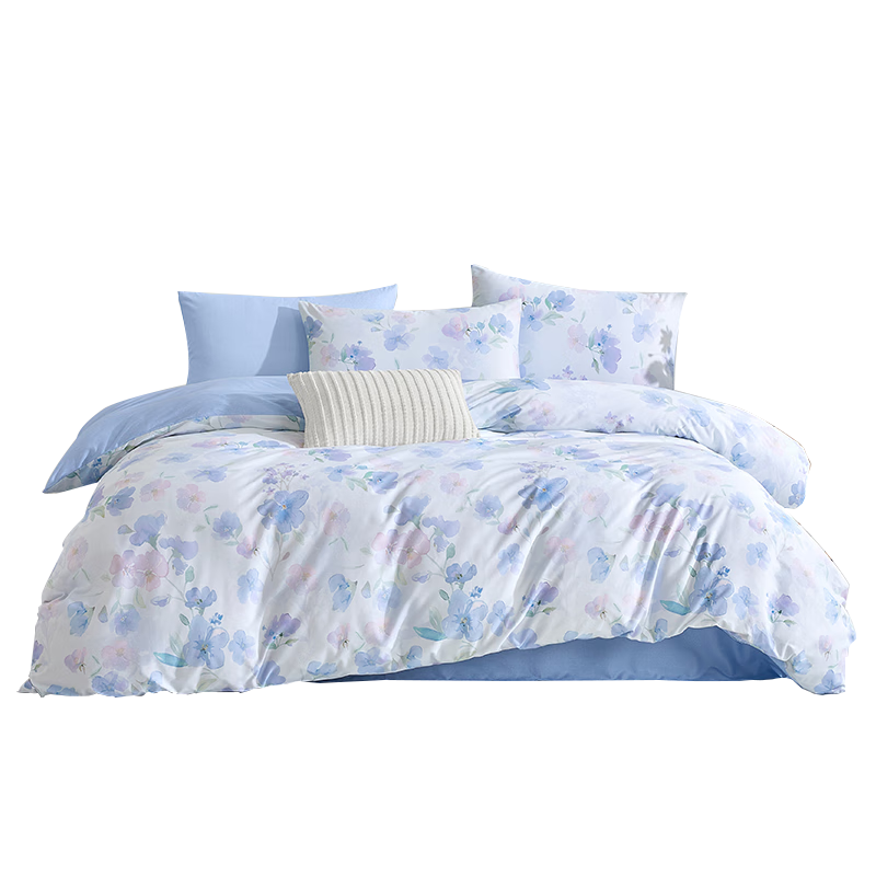 博洋家紡床上用品四件套純棉被套床單100%棉套件全棉被罩1.2米床