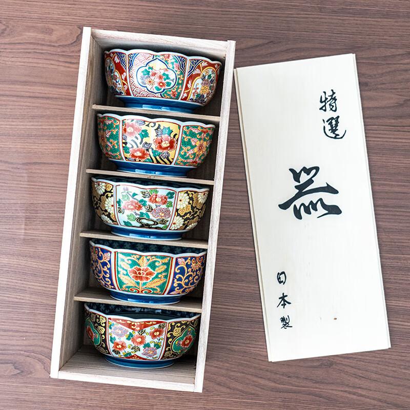 美浓烧（Mino Yaki）【新品】古伊万里手工创意家用日式宫廷风不规则八角碗套碗 碗5件【普装】