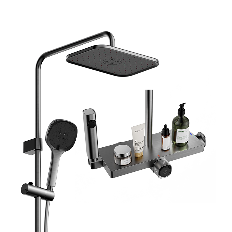 九牧（JOMOO）花洒全套淋浴套装置物沐浴喷头自动除垢喷枪淋浴器记忆精灵36671 【枪灰】