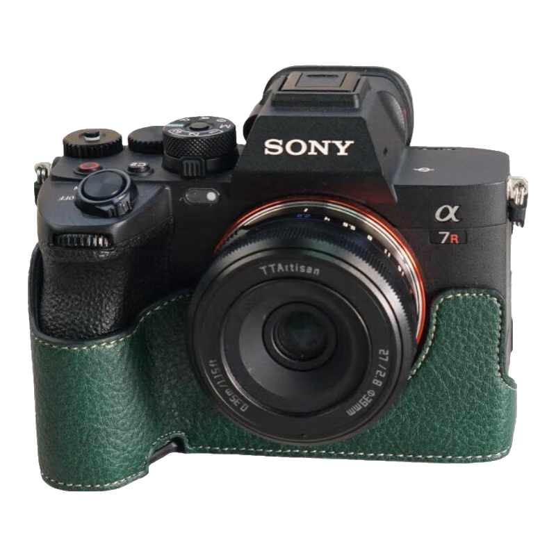 耐影【不送熱靴蓋】適用索尼A7R5 / A7M4保護(hù)套微單相機(jī)套復(fù)古相機(jī)包防劃?rùn)C(jī)身套便攜肩包防刮底座皮套 咖啡色單底座