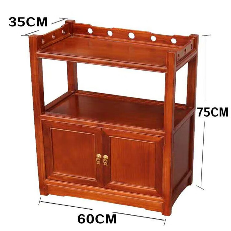 子竹家具（Zizhu-Furniture）茶水柜茶柜实木置物柜厨房储物柜酒柜中式餐边柜茶桌茶台边柜 A款色60*35*75送货到家 双门