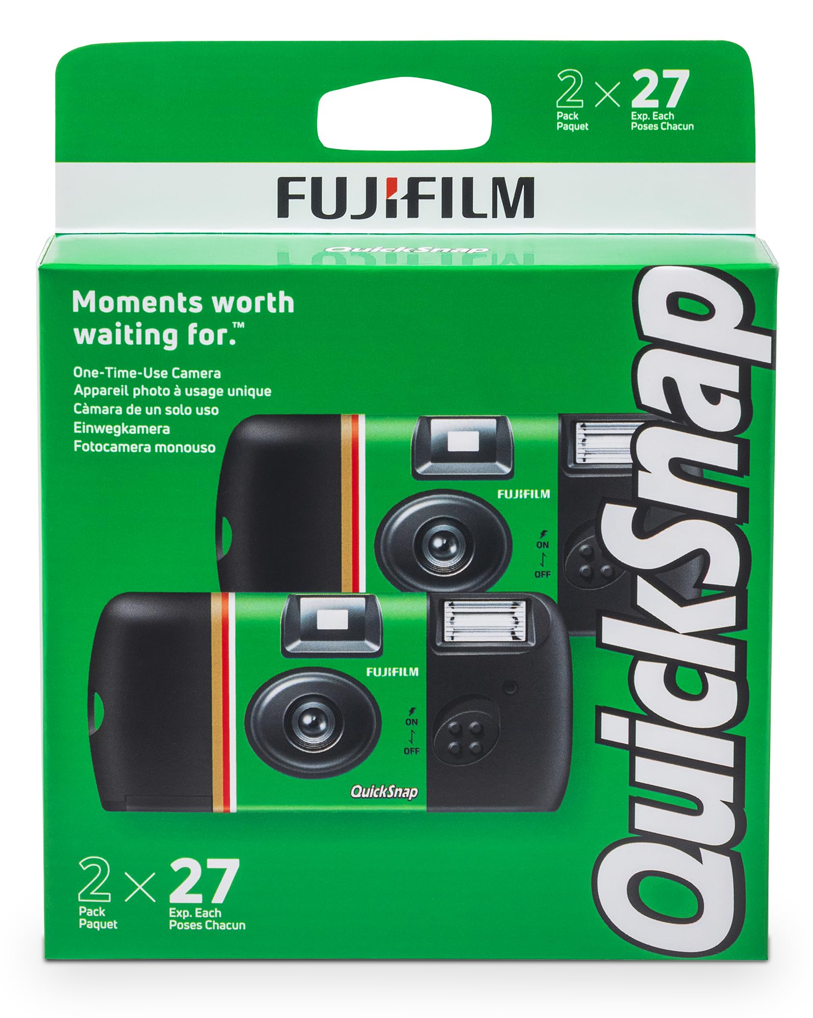 FUJIFILM 富士 一次性闪光胶片相机 QuickSnap 双支装 ISO 400感光度 内置闪光灯 7176742型 简单操作