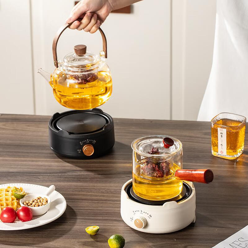 【厂家直发】多功能电陶炉茶炉家用煮茶器茶具电陶炉三合一煮茶器 【围边电热炉底座】-雅典黑