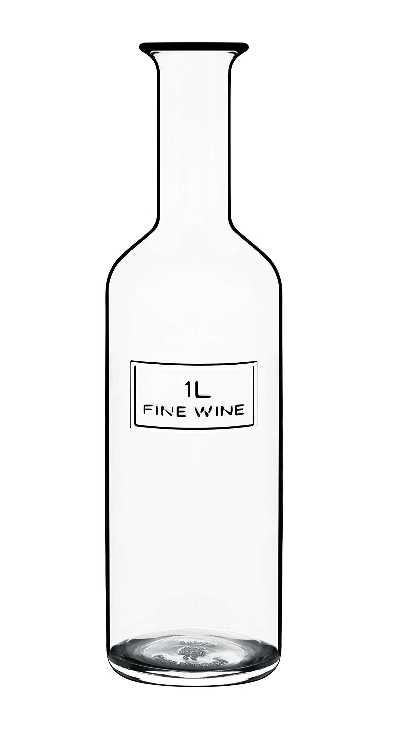 Luigi Bormioli Optima Wine Bottle  1Litre  Clear