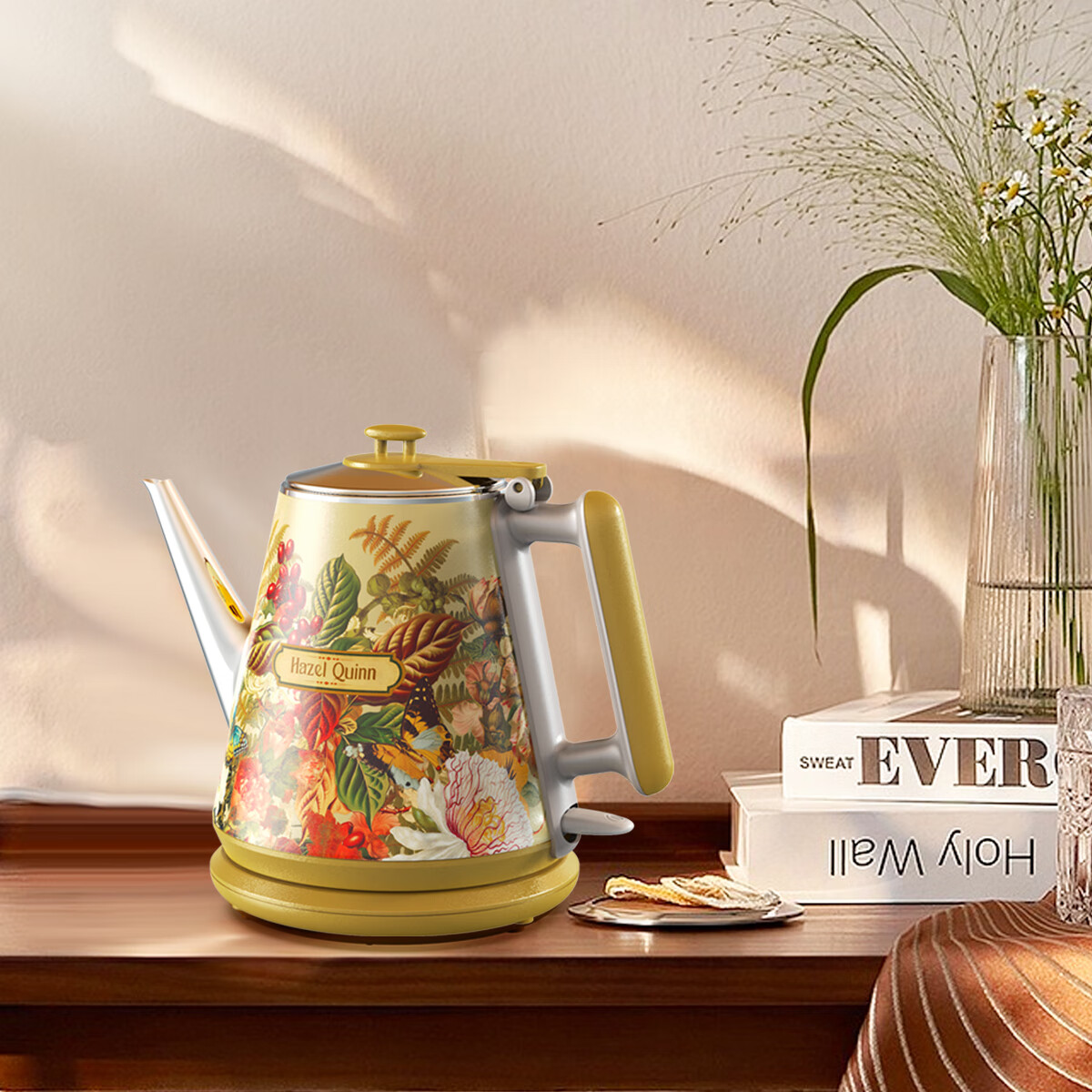 HazelQuinn海素奎因联名款电热水壶1L家用304不锈钢1800W速热自动断电快速沸腾京东小家电流量日3期免息电热水壶 1L