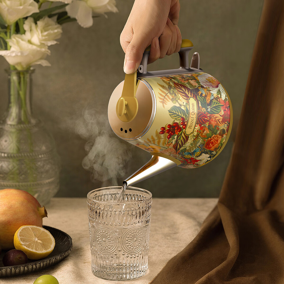 HazelQuinn海素奎因联名款电热水壶1L家用304不锈钢1800W速热自动断电快速沸腾京东小家电流量日3期免息电热水壶 1L