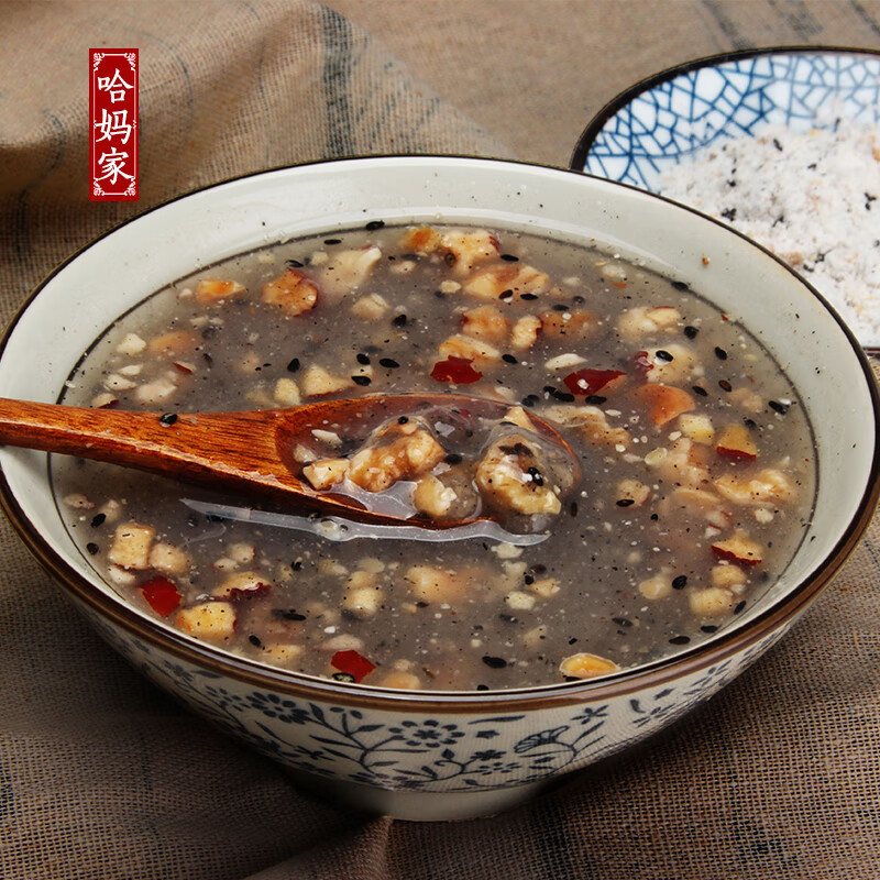 奧睿辰純手工芝麻核桃粉五谷羹水果堅(jiān)果盒裝蓮藕粉早餐孕婦代餐1080克 600克精裝水果羹