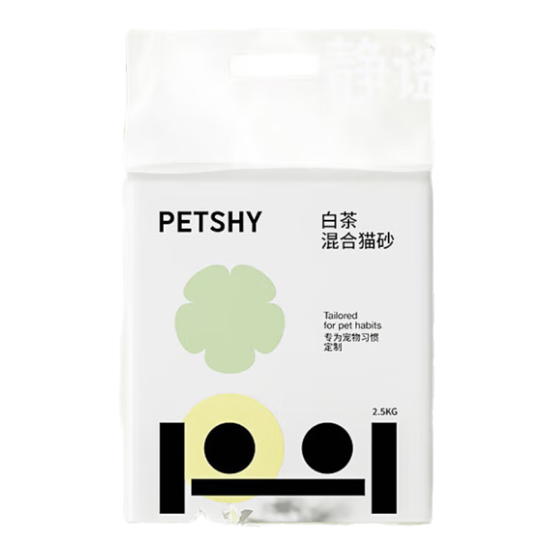 petshy白茶猫砂 豆腐混合猫砂除臭控尘可冲厕所2.5kg/包 白茶【1.5mm】猫砂*1包
