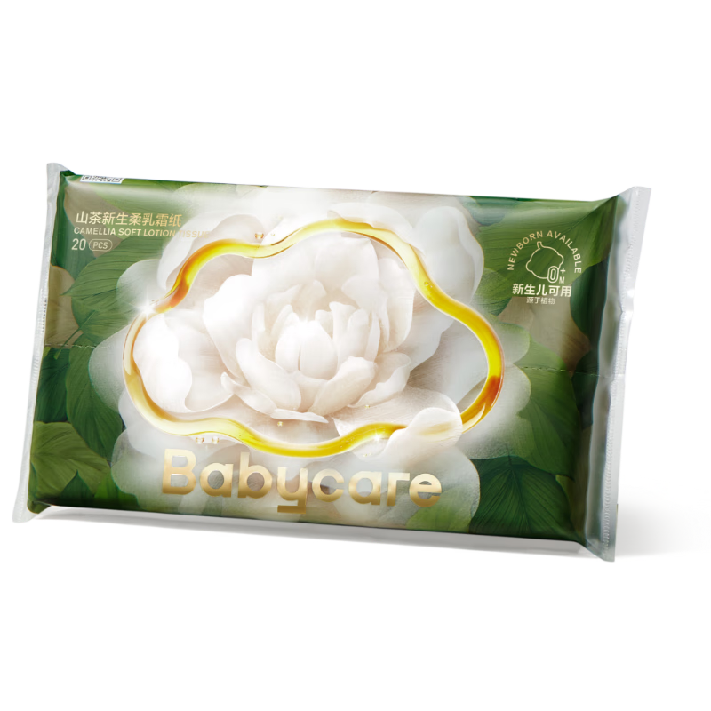 babycare婴儿柔软面巾纸山茶新生柔5层加厚保湿抽纸乳霜纸  6层 20抽*1包