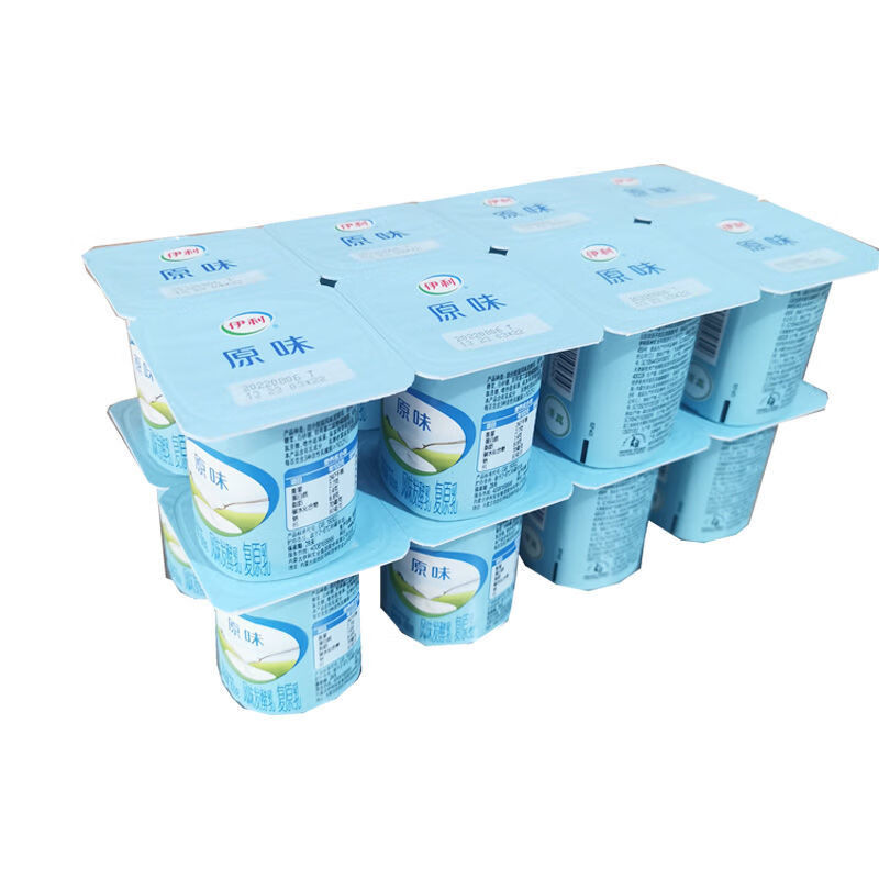 伊利低脂高钙酸奶 八连杯16小杯装90g原味风味发酵乳 原味90g*16杯装