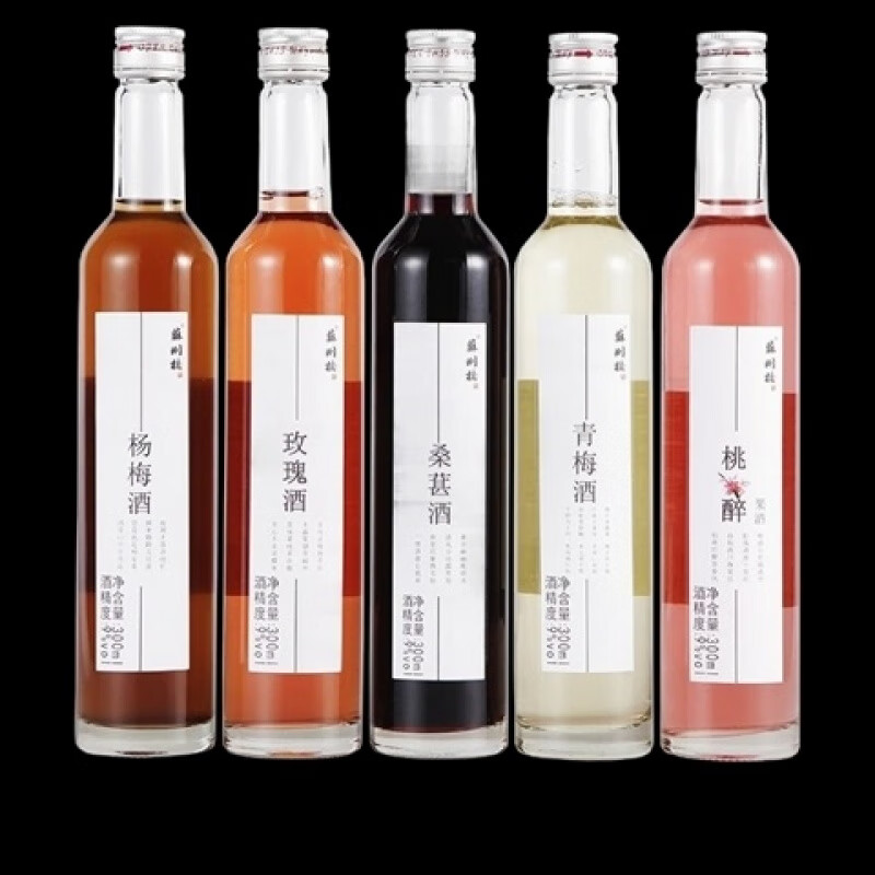 蘇州橋果酒桃花醉青梅桂花桂花酒300ml女生低度女士甜酒 隨機口味300ml*6瓶 京東快遞