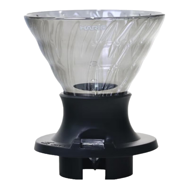 HARIO【新品】新款玻璃濾杯V60咖啡濾杯鍍鈦浸泡式濾杯耐熱玻璃濾杯 鍍鈦玻璃聰明杯黑色