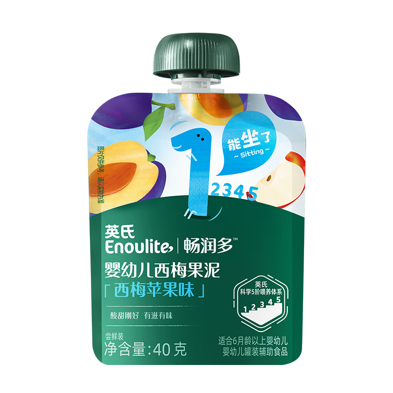 英氏（Engnice）婴幼儿西梅果泥40g宝宝辅食零食水果泥外出速食即食无添加白糖