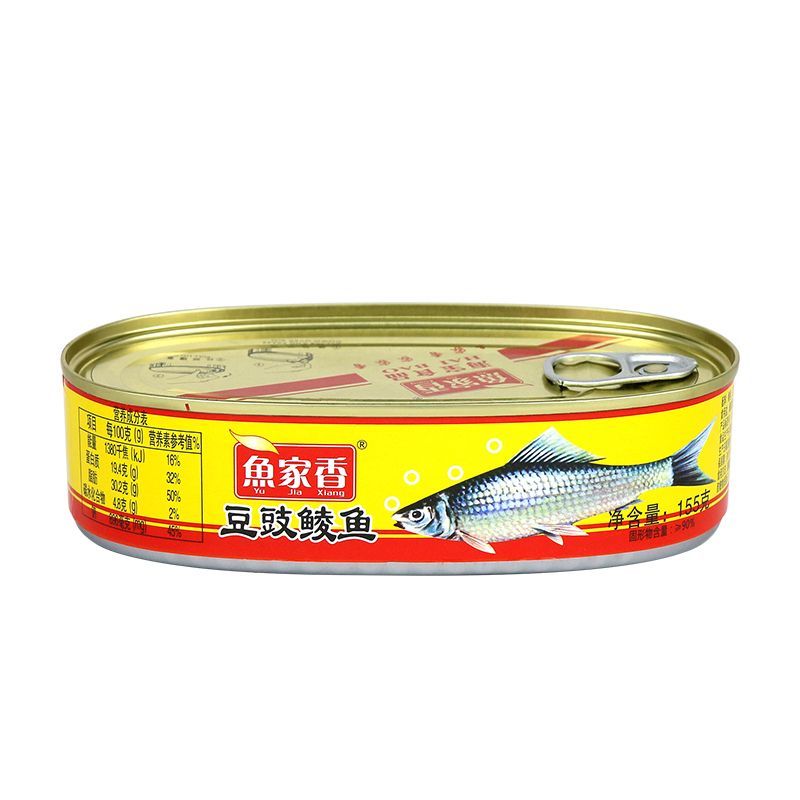 魚家香豆豉鯪魚魚罐頭魚干肉罐頭海鮮即食155g*3罐囤貨裝熟食下飯 155豆豉鯪魚*3罐