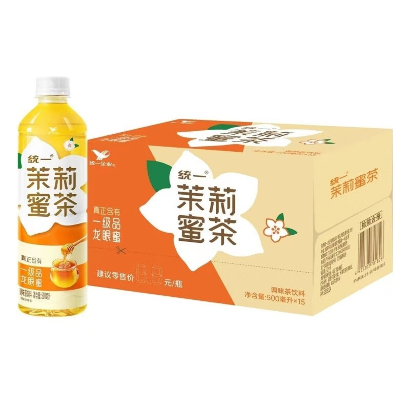 oimg统一茉莉蜜茶500ml*15瓶整箱装网红果味茶夏日饮品下午休闲饮料