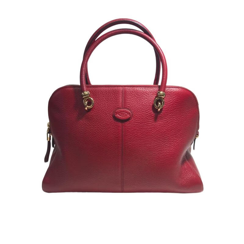 托德斯【禮物】女士拉鏈單肩包手提斜挎兩用時(shí)尚百搭配飾多功能休閑包 紅色 均碼