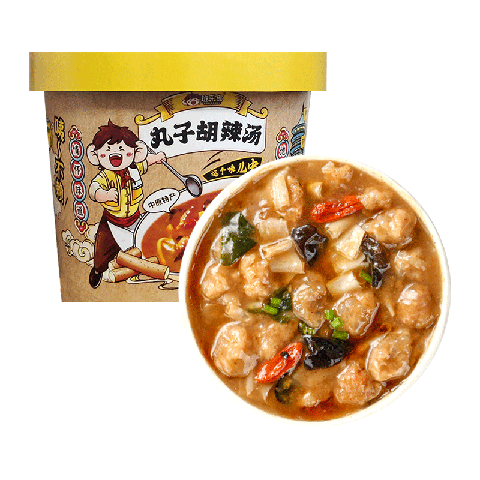 丸子胡辣湯河南特色美食桶裝即食早餐速食湯逍遙鎮(zhèn)免煮沖泡一整箱 丸子胡辣湯105g*12桶