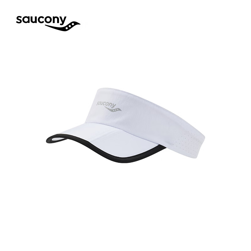 Saucony索康尼男女同款遮阳防晒百搭户外运动休闲透气空顶帽 珍珠白WT002 均码