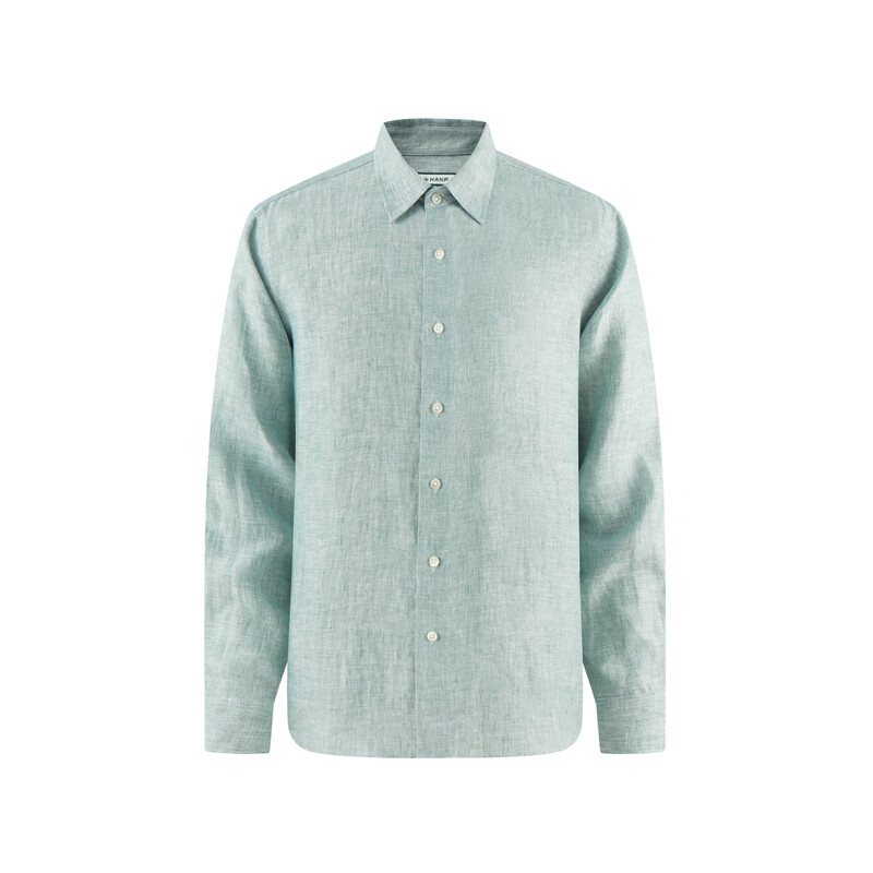 汉麻世家(HANP)【100%汉麻】男士翻领长袖衬衫秋季休闲衬衣男
