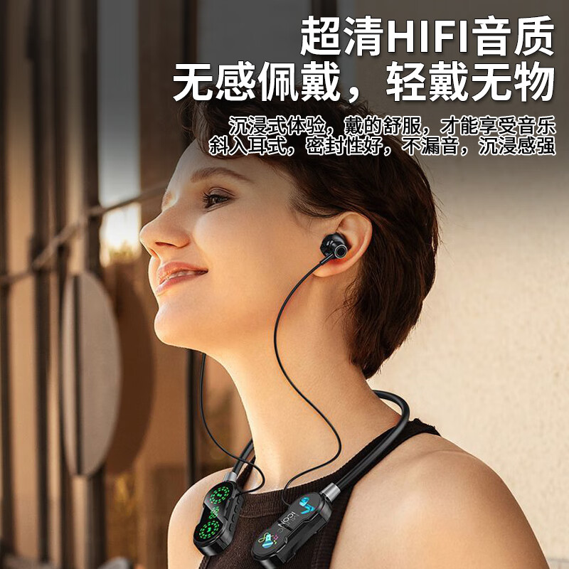 音悦虎【2025最新款】蓝牙耳机挂脖式K歌直播自带耳返混响颈挂式运动降噪超长续航高音质用华为苹果小米  橙色