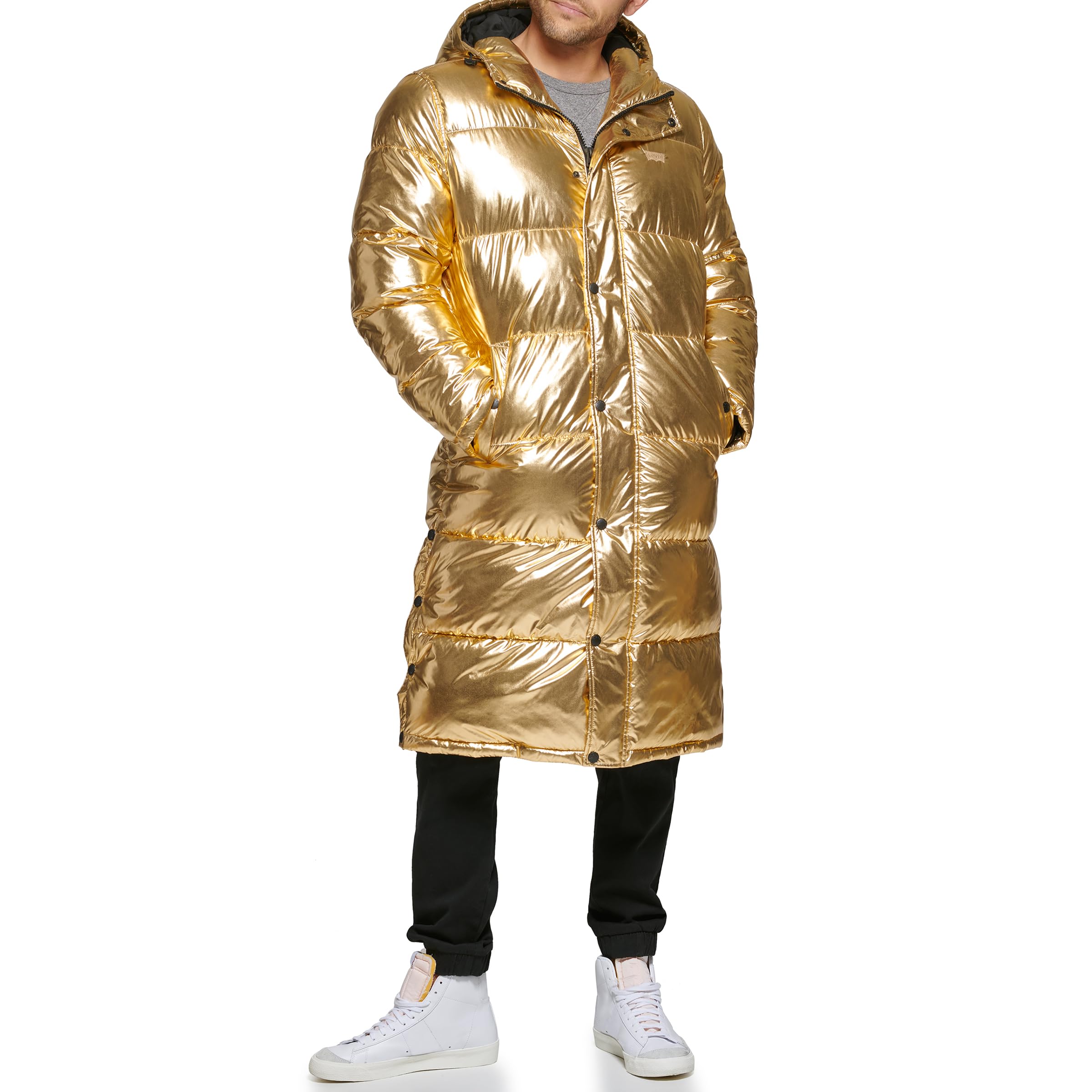 Levi's 李維斯男式北極布超長派克大衣, 金色 金色 X-Large