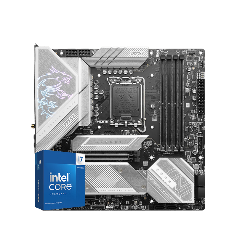 ΢�ǣ�MSI��B760 Z790���� �� Ӣ�ض� 14��I7 CPU������װ ��U��װ B760M EDGE TI WIFI DDR5 14700KF��װ