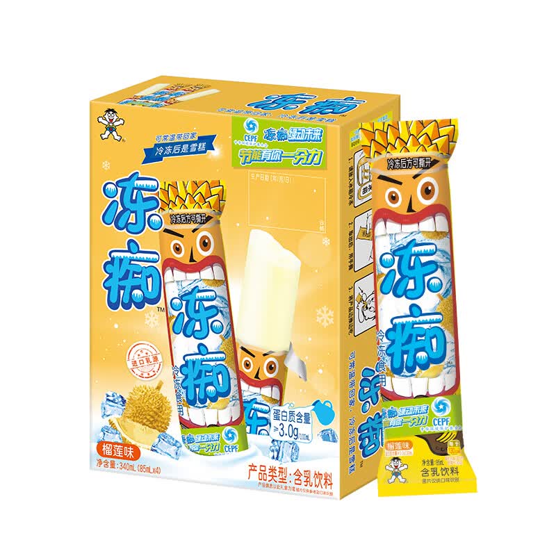 旺旺冻痴 榴莲味 85ml*4支 夏季休闲零食