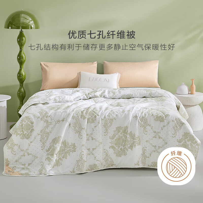 羅萊家紡夏涼被子可水洗空調(diào)被親膚裸睡單雙人抗菌被芯薄被 【透氣親膚+可水洗】七孔被 220*250cm 夏被(24°C以上)