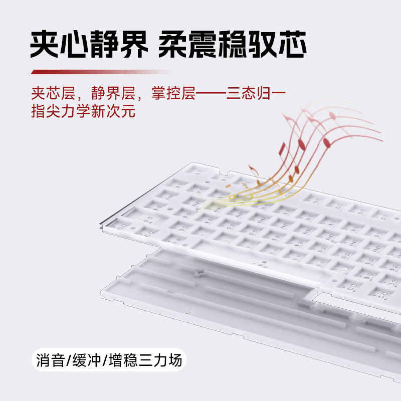 KEMOVE K98 无线机械键盘蓝牙三模客制化全键热插拔双层夹心硅胶填充游戏电竞办公键盘 K98 霓虹 Gateron联合定制 茶轴