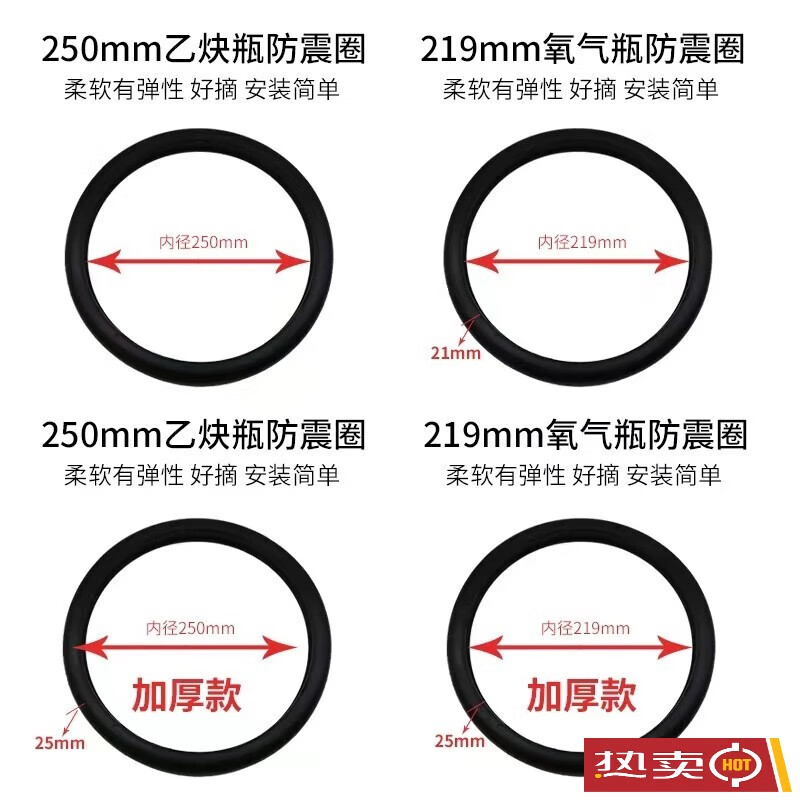 富易森氧氣乙炔鋼瓶防震圈帽氬氣氮氣瓶減震防護保護圈膠圈橡皮圈 加厚膠圈219