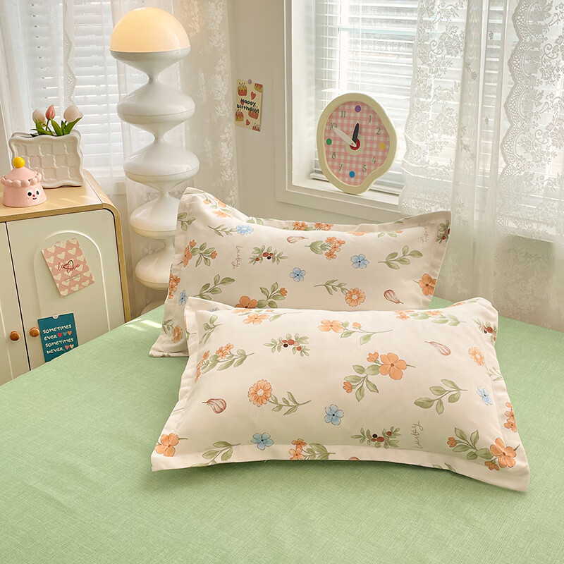羽匠加厚磨毛小清新印花四件套学生宿舍套件家用床单柔软四件套秋冬季 春田花花 床单款 床四件套(被套200*230cm)