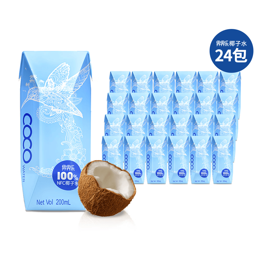 界界乐唯乐蜜语NFC越南进口原封罐装椰子水果汁饮料 200ml*24瓶 整箱装