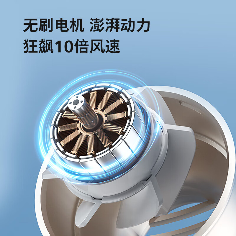 飞利浦手持小风扇可冰敷手持高速节能小风炮迷你便携式无叶直流涡轮电风扇充电款随身凉风超导制冷 【宝石蓝】桌面座仓丨制冷冰敷 3000mAh
