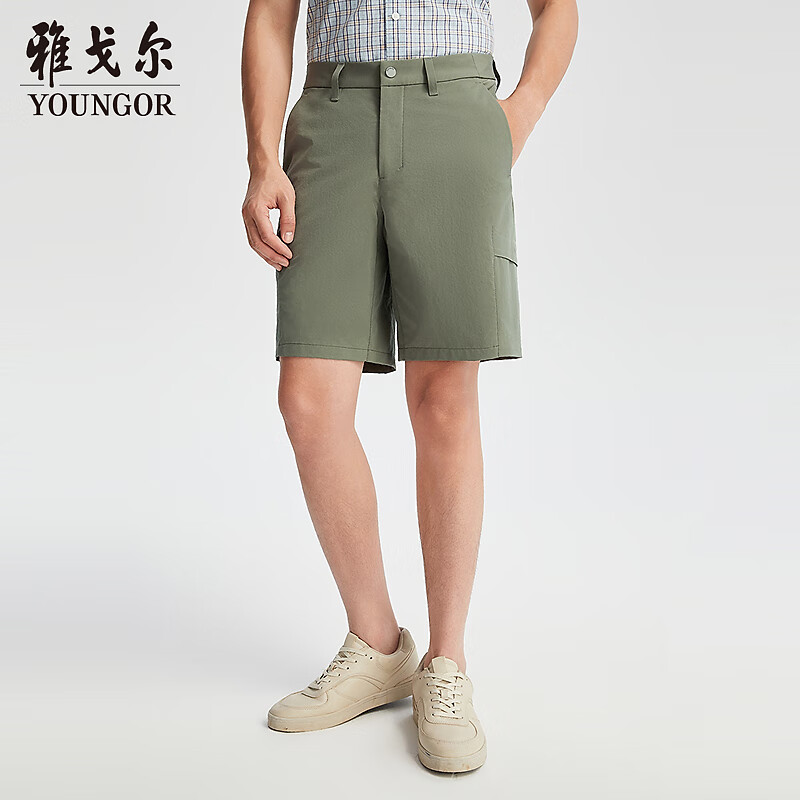 雅戈尔（YOUNGOR）短裤男舒适版短裤优质回弹吸湿双层单面提花耐磨2025商场同款 绿色YDDD330581QWB 35 .5 180/88A （2尺7）90cm