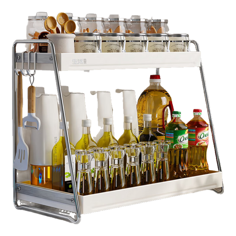 生活宣言厨房置物架调料架台面多层调味品调料用具收纳33cm双层