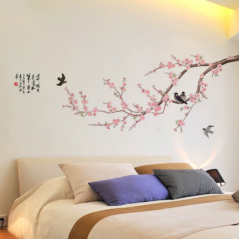 3d立体沙发电视背景墙壁画贴画 喜上眉梢 尺寸看详情或看主图第2张