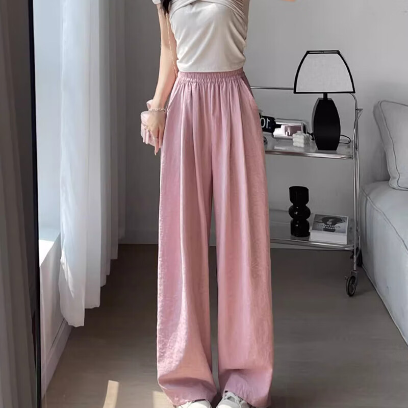 翊尚美山本裤女夏新款小个子直筒休闲裤高腰宽松薄款肌理阔腿垂感奶芙裤 奶白色 【冰感阔腿遮肉款】 XL 【推荐125-140斤】