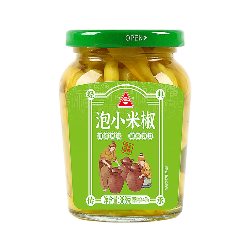 川珍泡小米辣368g 瓶装泡野山椒小米辣椒泡椒下饭炒菜泡风爪调料泡菜