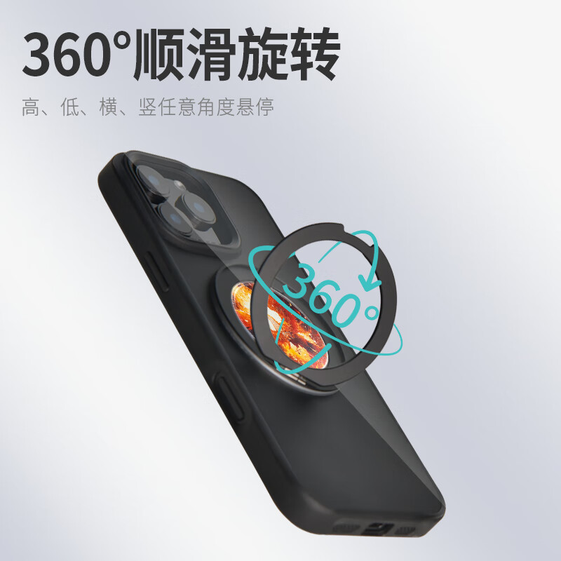 译壳手机壳iPhone16promax AI创意投屏手机壳苹果15/14/13promax手机套DIY编辑支架带相机按键 墨水屏 永夜帷幕黑-支架款 iPhone14