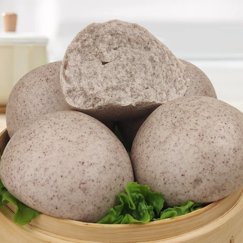 富世康黑米馒头 杂粮粗粮馒头包子早餐面点速食速冻半成品不加糖500g/袋 3袋