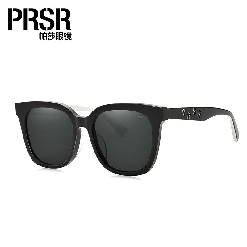 帕莎【新品】潮流酷颯方框太陽眼鏡小臉顯瘦墨鏡男女通用 PS3025-B-黑-高清非偏光鏡片