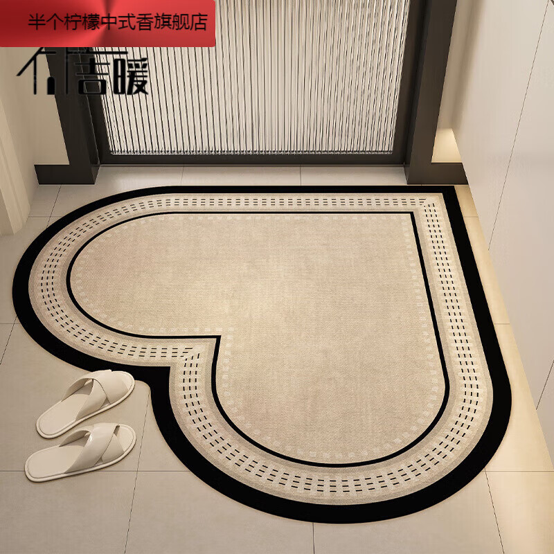 心形浴室硅藻泥地垫家用耐脏易打理防滑垫卫生间门口速干吸水地垫 罗马庄园-心形 70*70cm(2.5mm硅藻泥)